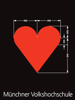 © Pierre Mendell Design Studio Plakat rotes herz auf schwarzem Hintergrund